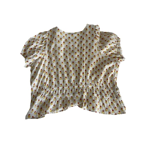 Madewell Sophia Short Sleeve Top Women Size 3x Wild Calendula Block Print - Picture 3 of 7